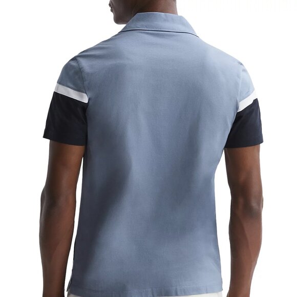 NWOT Reiss | Noble Colorblock Cuban SS Shirt - Navy & Light Blue / Sz M - Picture 3 of 10